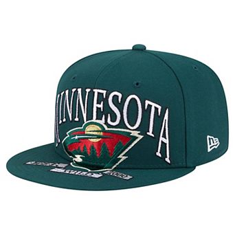 Men's New Era Green Minnesota Wild Oversized Vintage Arch 59Fifty Fitted Hat