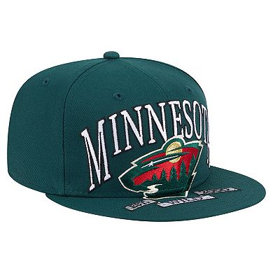 Men's New Era Green Minnesota Wild Oversized Vintage Arch 59Fifty Fitted Hat