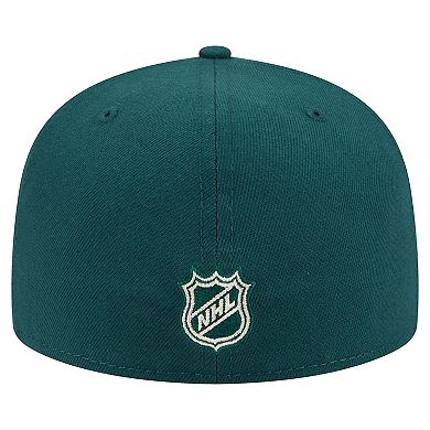 Men's New Era Green Minnesota Wild Oversized Vintage Arch 59Fifty Fitted Hat