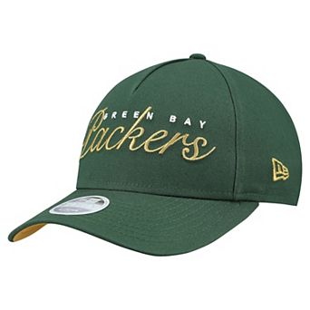 Women's New Era Green Green Bay Packers Metallic 9FORTY M-Crown A-Frame Adjustable Hat