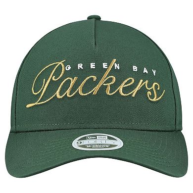 Women's New Era Green Green Bay Packers Metallic 9FORTY M-Crown A-Frame Adjustable Hat
