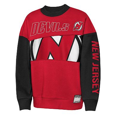 Youth Outerstuff Red/Black New Jersey Devils Impact Player Sweatshirt