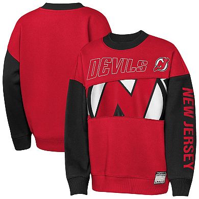Youth Outerstuff Red/Black New Jersey Devils Impact Player Sweatshirt