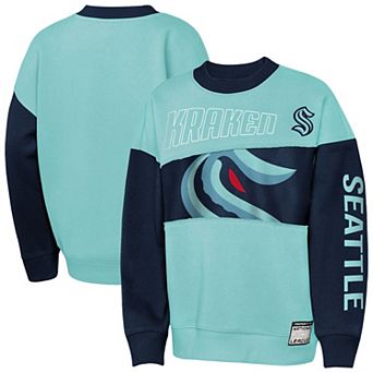 Youth Outerstuff Light Blue/Deep Sea Blue Seattle Kraken Impact Player Sweatshirt