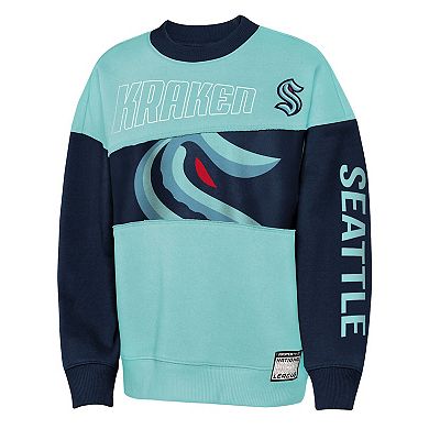 Youth Outerstuff Light Blue/Deep Sea Blue Seattle Kraken Impact Player Sweatshirt