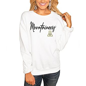 Women's White Appalachian State Mountaineers Win the Day Pullover Sweatshirt