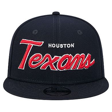 Youth New Era Navy Houston Texans Main Script 9FIFTY Snapback Hat
