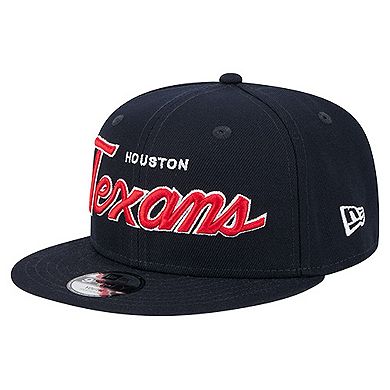 Youth New Era Navy Houston Texans Main Script 9FIFTY Snapback Hat