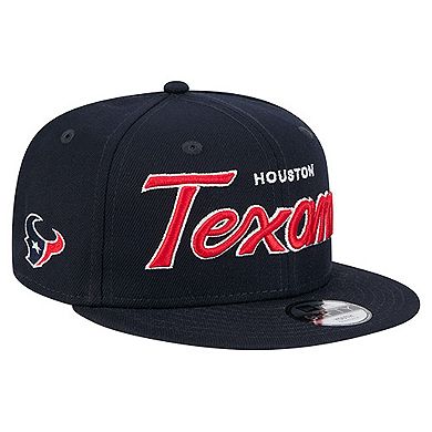 Youth New Era Navy Houston Texans Main Script 9FIFTY Snapback Hat