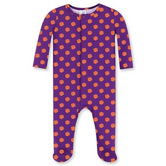 Newborn & Infant ZooZatz Purple Clemson Tigers Magnetic Closure Sleeper
