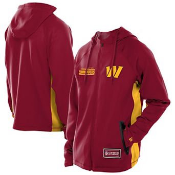 Men's New Era Burgundy Washington Commanders Combine Authentic Raglan Scuba Full-Zip Hoodie