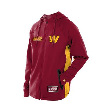 Men's New Era Burgundy Washington Commanders Combine Authentic Raglan Scuba Full-Zip Hoodie