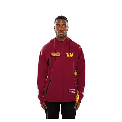Men's New Era Burgundy Washington Commanders Combine Authentic Raglan Scuba Full-Zip Hoodie