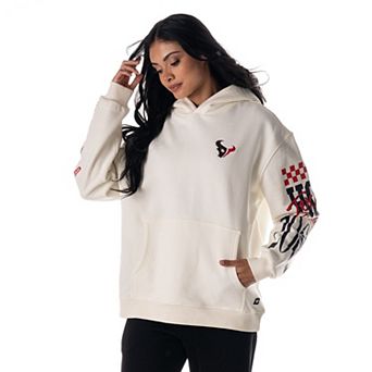 Unisex The Wild Collective Cream Houston Texans Stacked Graphic Sleeve Fleece Hoodie