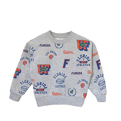 Girls Youth Gameday Couture Gray Florida Gators Always On Repeat Pullover Sweatshirt