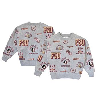 Girls Youth Gameday Couture Gray Florida State Seminoles Always On Repeat Pullover Sweatshirt