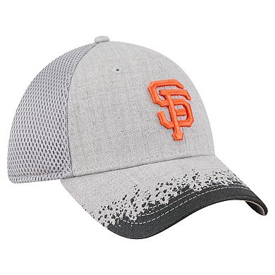 Men's New Era Gray San Francisco Giants Visor Paint Splatter 39THIRTY Flex Hat