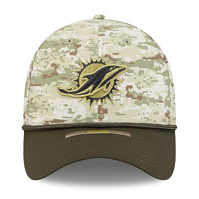 Men's New Era Camo Miami Dolphins 2025 Salute to Service 39THIRTY Flex Hat