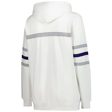 Women's Mitchell & Ness White Baltimore Ravens Plus Size Head Coach Throwback Pullover Hoodie