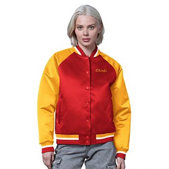 Women's Starter Red/Gold Kansas City Chiefs Satin Full-Snap Vintage Varsity Jacket