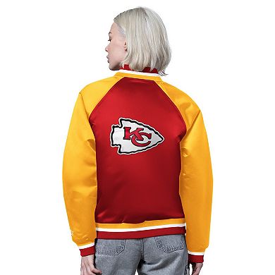 Women's Starter Red/Gold Kansas City Chiefs Satin Full-Snap Vintage Varsity Jacket
