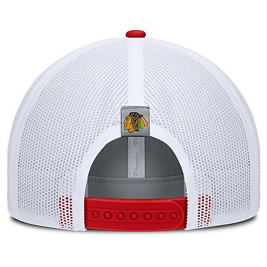 Men's Fanatics Gray/Red Chicago Blackhawks Fundamental Adapt Trucker Adjustable Hat