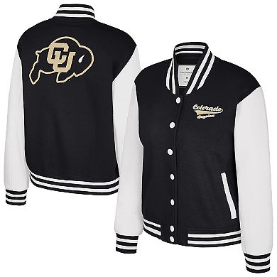 Women's Colosseum Black Colorado Buffaloes French Baguette Full Snap Fleece Jacket