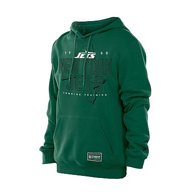 Men's New Era Green New York Jets Combine Authentic Local State Throwback Hoodie