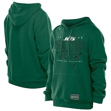 Men's New Era Green New York Jets Combine Authentic Local State Throwback Hoodie