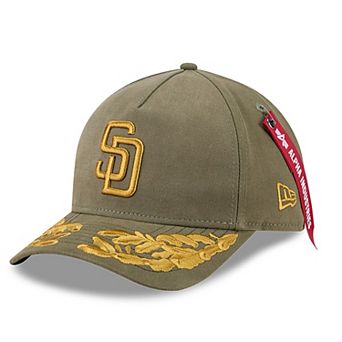 Men's New Era x Alpha Industries Olive San Diego Padres A-Frame 9FORTY Adjustable Hat