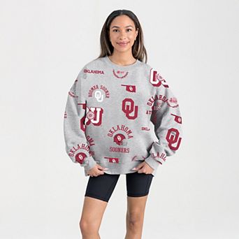 Women's Gameday Couture Gray Oklahoma Sooners Always on Repeat Fleece Sweatshirt