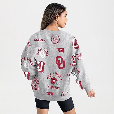 Women's Gameday Couture Gray Oklahoma Sooners Always on Repeat Fleece Sweatshirt