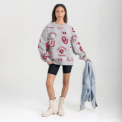 Women's Gameday Couture Gray Oklahoma Sooners Always on Repeat Fleece Sweatshirt