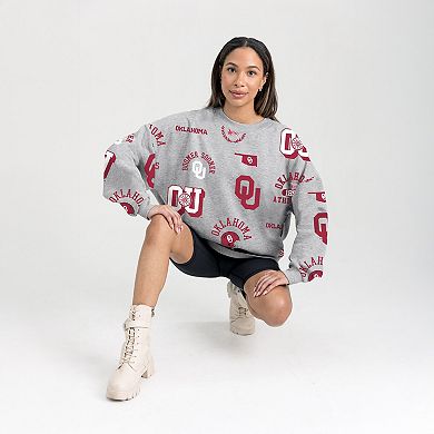 Women's Gameday Couture Gray Oklahoma Sooners Always on Repeat Fleece Sweatshirt