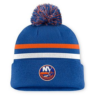 Men's Fanatics Royal New York Islanders Authentic Pro Rink Cuffed Knit Hat with Pom