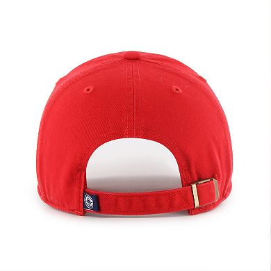 Men's '47 Red LA Clippers Core Logo Clean Up Adjustable Hat