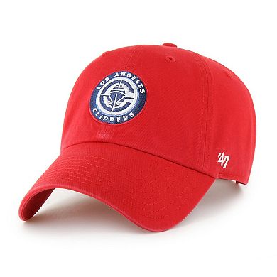 Men's '47 Red LA Clippers Core Logo Clean Up Adjustable Hat