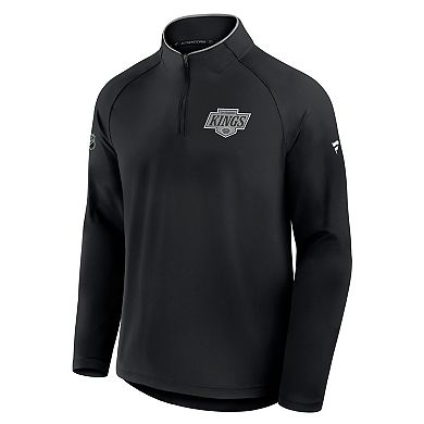 Men's Fanatics Black Los Angeles Kings Authentic Pro Rink Training Quarter-Zip Pullover