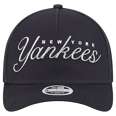 Women's New Era Navy New York Yankees Metallic A-Frame 9FORTY Adjustable Hat