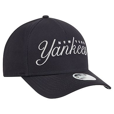Women's New Era Navy New York Yankees Metallic A-Frame 9FORTY Adjustable Hat