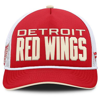 Men's Fanatics Red Detroit Red Wings Centennial Foam Front Adjustable Trucker Hat
