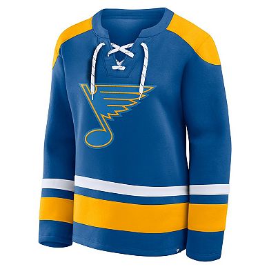 Women's Fanatics Blue St. Louis Blues Icing Long Sleeve Lace Up Sweatshirt