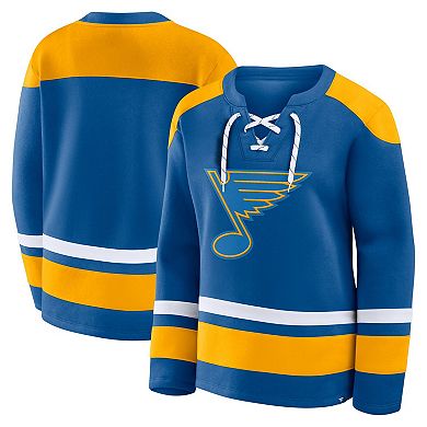 Women's Fanatics Blue St. Louis Blues Icing Long Sleeve Lace Up Sweatshirt
