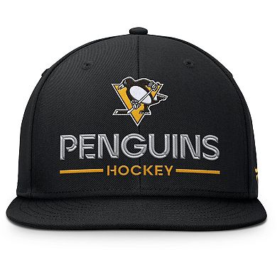 Men's Fanatics Black Pittsburgh Penguins Authentic Pro Rink Lockup Snapback Hat