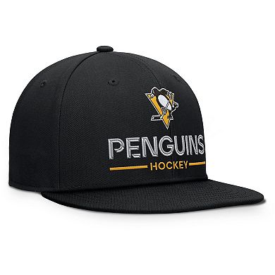 Men's Fanatics Black Pittsburgh Penguins Authentic Pro Rink Lockup Snapback Hat