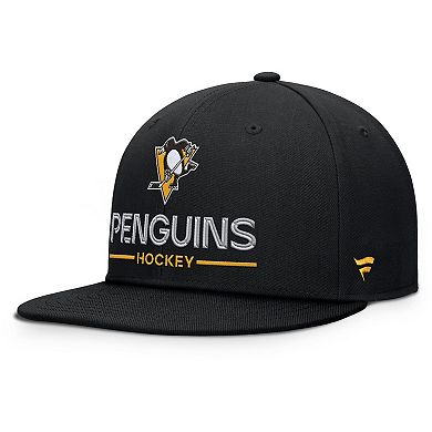 Men's Fanatics Black Pittsburgh Penguins Authentic Pro Rink Lockup Snapback Hat