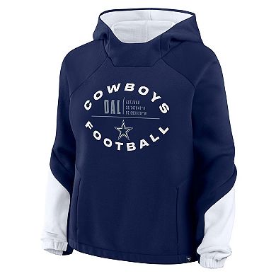 Women's Fanatics Navy Dallas Cowboys Oversized Redzone Bubble Screen Pullover Hoodie