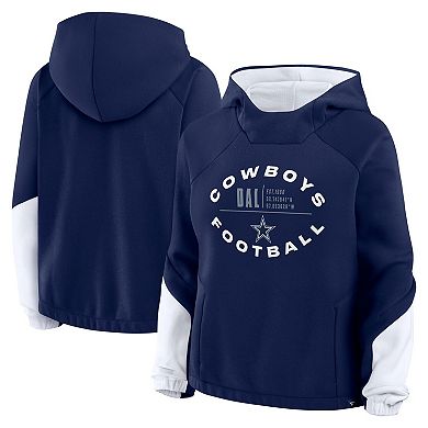 Women's Fanatics Navy Dallas Cowboys Oversized Redzone Bubble Screen Pullover Hoodie