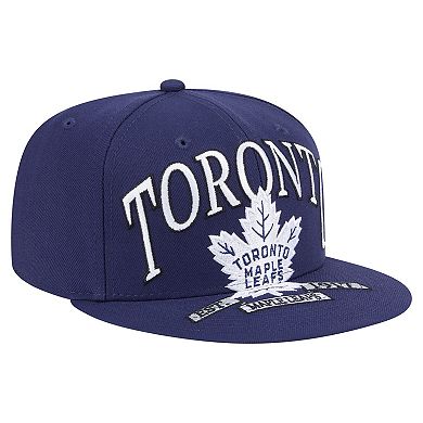 Men's New Era Navy Toronto Maple Leafs Oversized Vintage Arch 59Fifty Fitted Hat