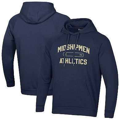 Men's Under Armour Navy Navy Midshipmen 2025 Sideline Rival Fleece Hoodie